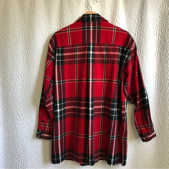 Jones New York Red, Black & White Plaid Zip-Up Long-sleeve Shirt Jacket Shacket - Picture 2 of 13